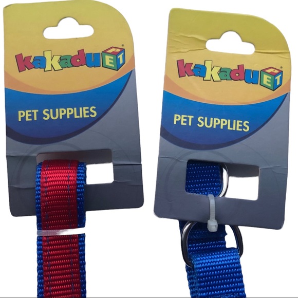 Dog Harness + Leash Set NEW NWT Blue Red Padded - Picture 2 of 13